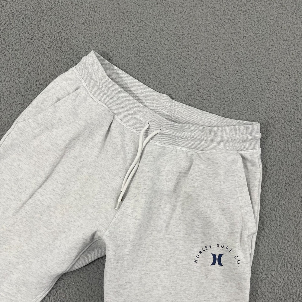 Hurley Coastal Dunes Fleece Jogger Men XL Gray Terry Cloth Pull On Drawstring - Picture 2 of 15